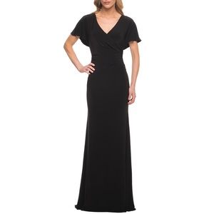 La Femme Ruched Jersey Gown Size 4 Nwot